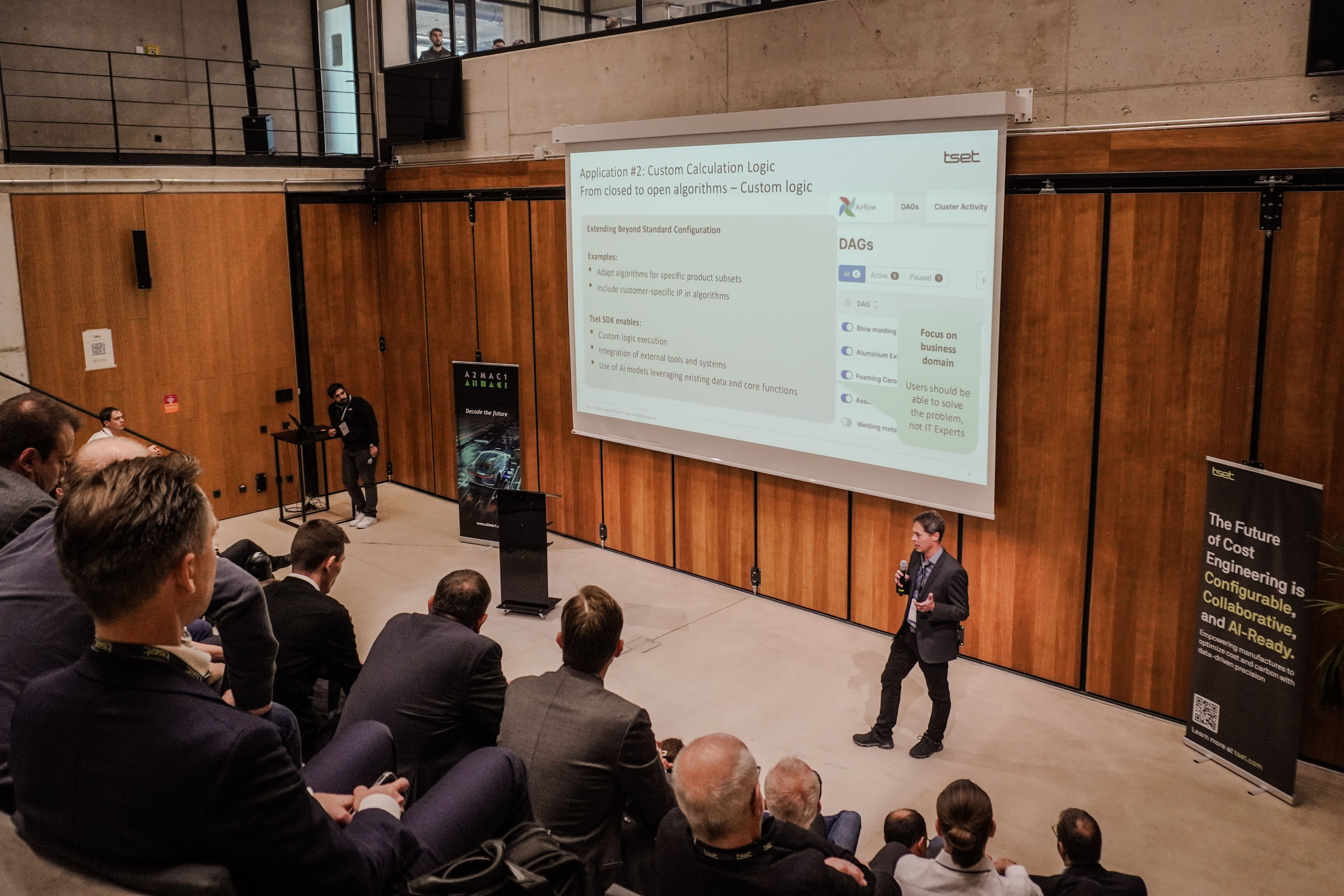 Sasan Hashemi and Gerd Sauermann presenting at the Tset Summit 2025