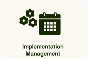 Calendar and gear icon symbolizing implementation planning and coordination