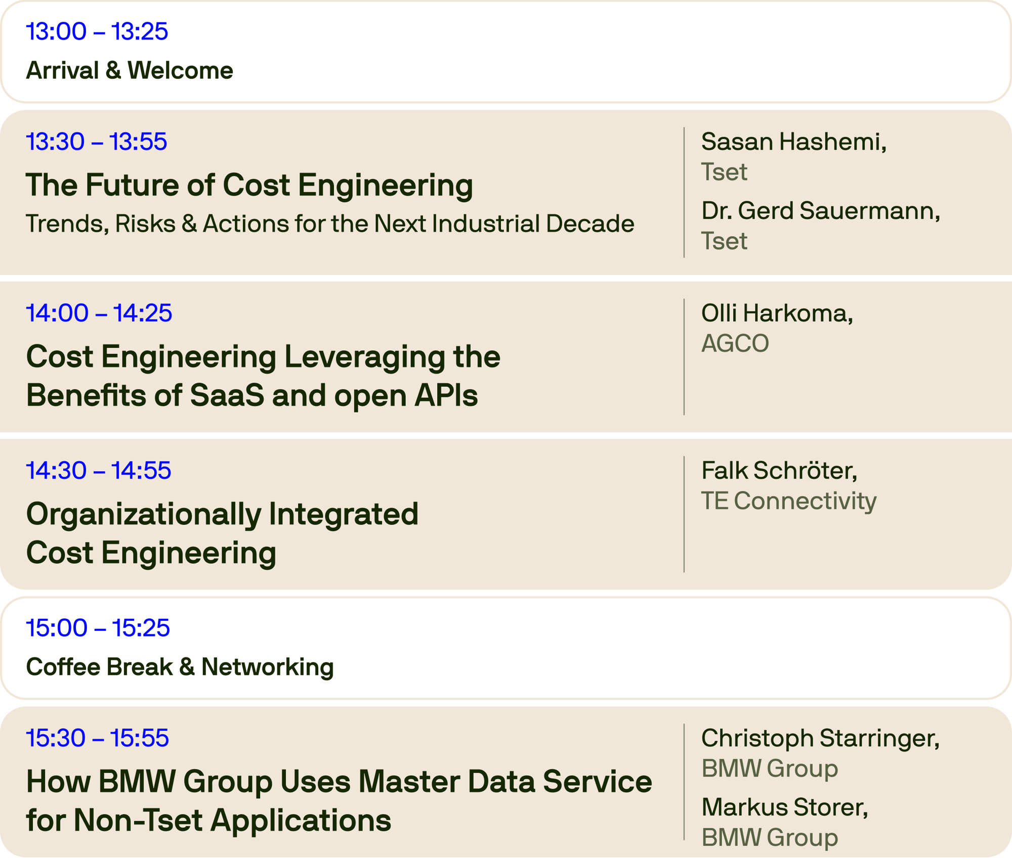 Tset Summit Event Agenda first part