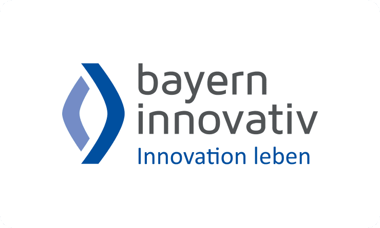 Logo von Bayern Innovativ, einem deutschen Innovationsnetzwerk zur Förderung des technologischen Fortschritts und der Zusammenarbeit in der Industrie.