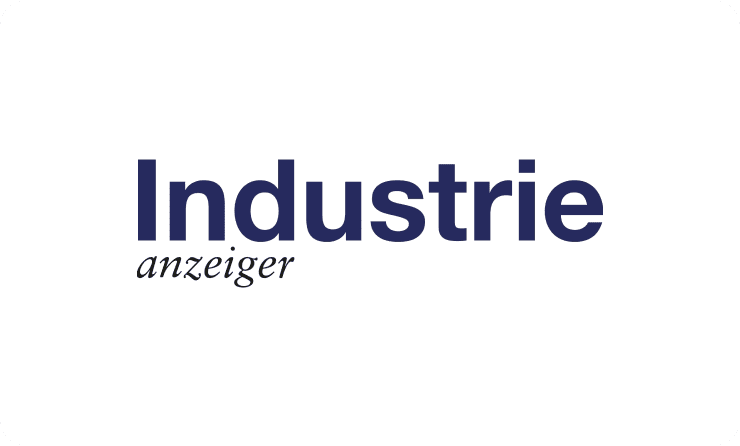 Logo des Industrie Anzeigers, einer führenden deutschen Fachzeitschrift, die sich mit Industrietechnik, Produktionsstrategien und Innovation in der Fertigung befasst.