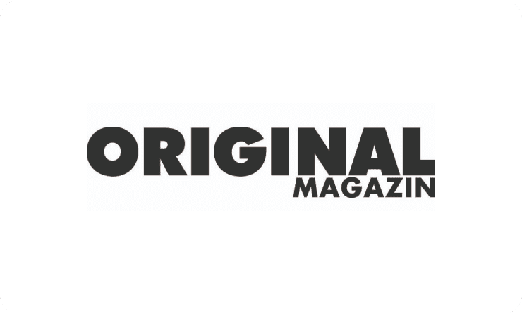 Logo des Original Magazins, einer deutschen Publikation, die Kreativität, Technologietrends und Innovation in verschiedenen Sektoren beleuchtet.