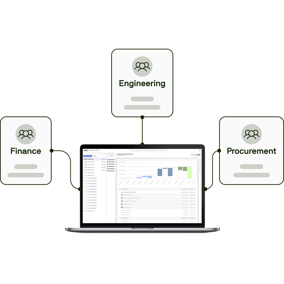 Tset’s centralized platform connecting Finance, Engineering, and Procurement teams for real-time product cost analysis and decision-making. Tset’s centralized platform connecting Finance, Engineering, and Procurement teams for real-time product cost analysis and decision-making.
