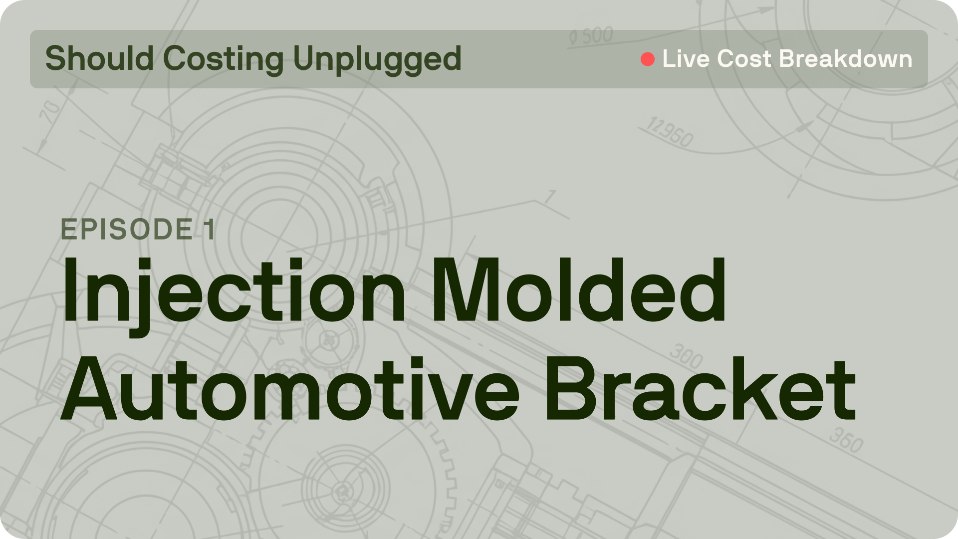 Should Costing Unplugged Episode 1: Injection Molded Automotive Bracket