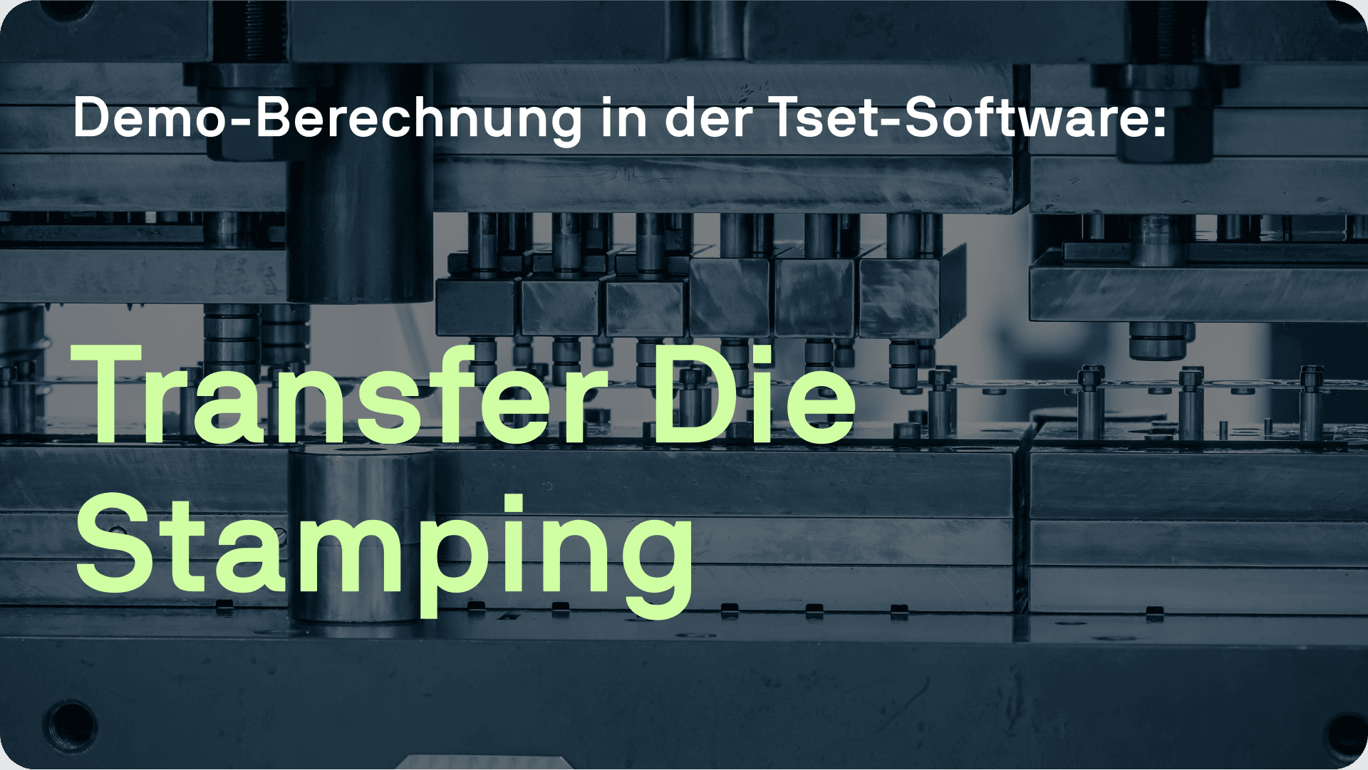 Nahaufnahme einer Industriemaschine mit mehreren Metallstäben und Komponenten. Das in Blautönen gehaltene Bild vermittelt Präzision und Ingenieurtechnik.