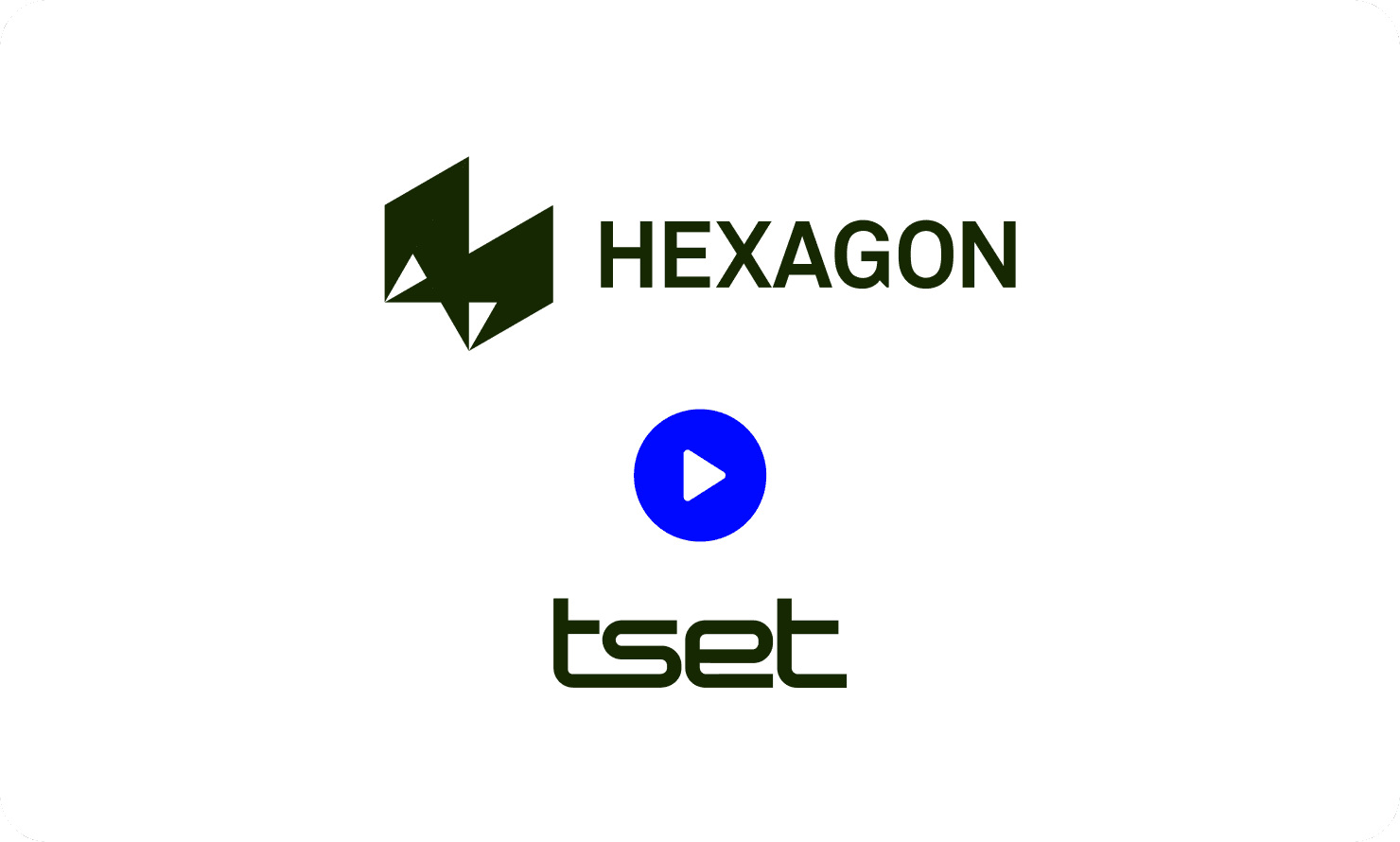 Hexagon and Tset logos shown side-by-side with a play symbol, indicating a joint webinar event.